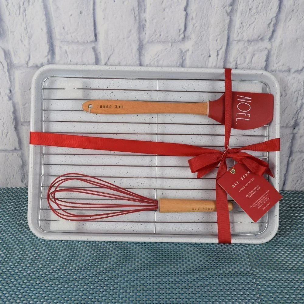 New Rae Dunn 4-PC NOEL Baking Set Christmas Gift